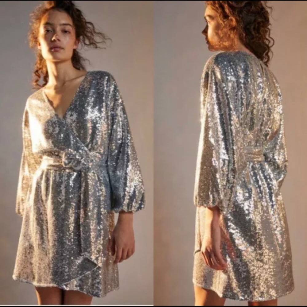 Anthropologie Lisabette Sequin Mini Dress